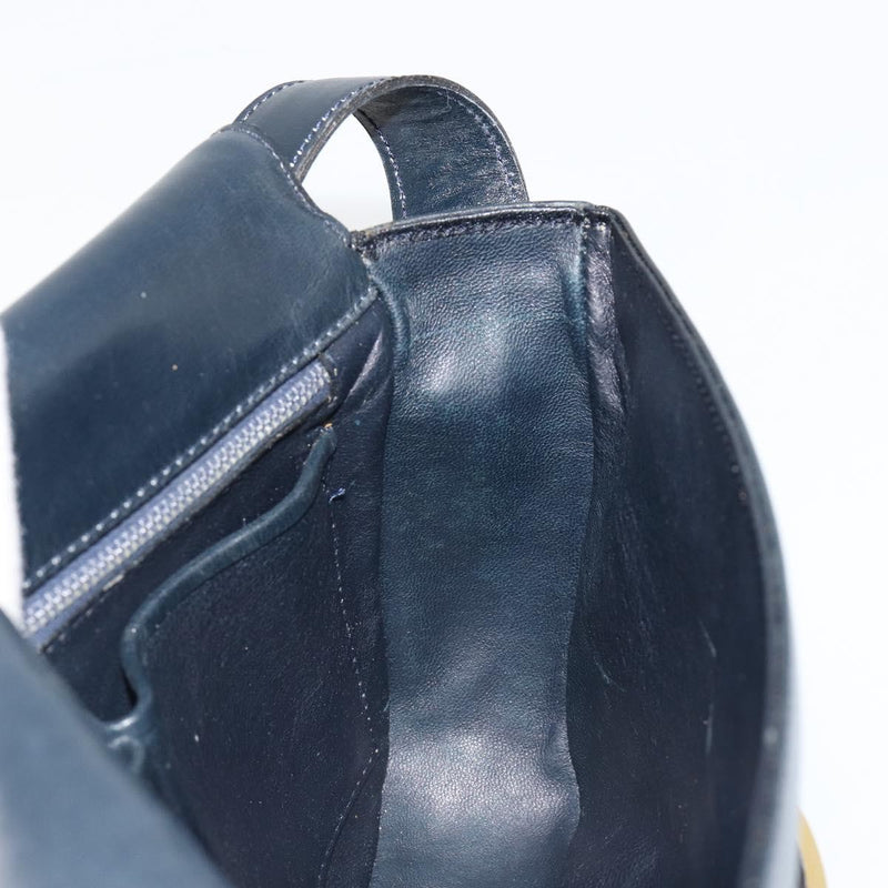 Celine Shoulder Leather Navy Bag
