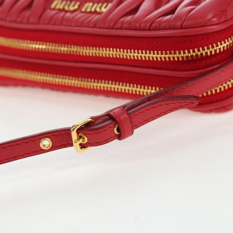 Miu Miu Tech Matelasse Leather Red Bag