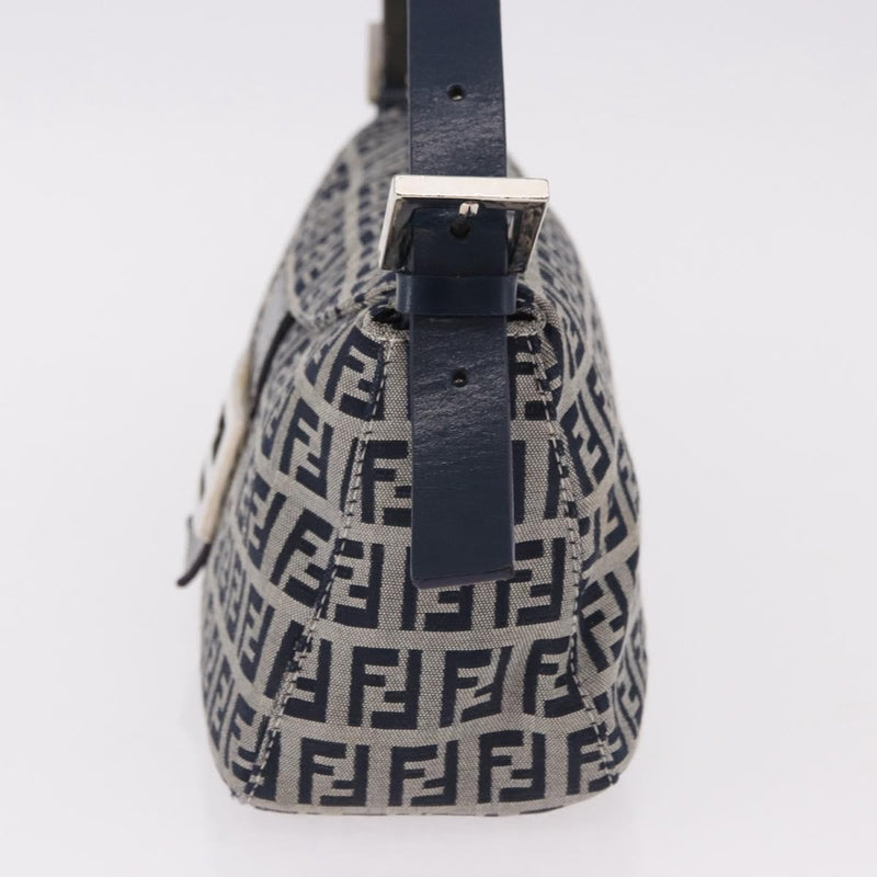 Fendi Baguette Zucchino Canvas Navy Bag