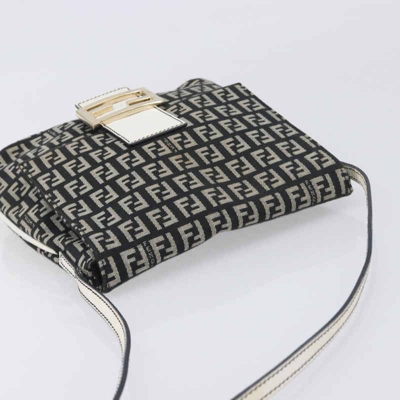 Fendi Vintage Flap Zucchino Canvas Black Bag