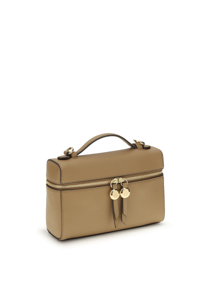 Tory Burch Romy Slim Top Handle Bag — Beige Calf Leather Bos Taurus