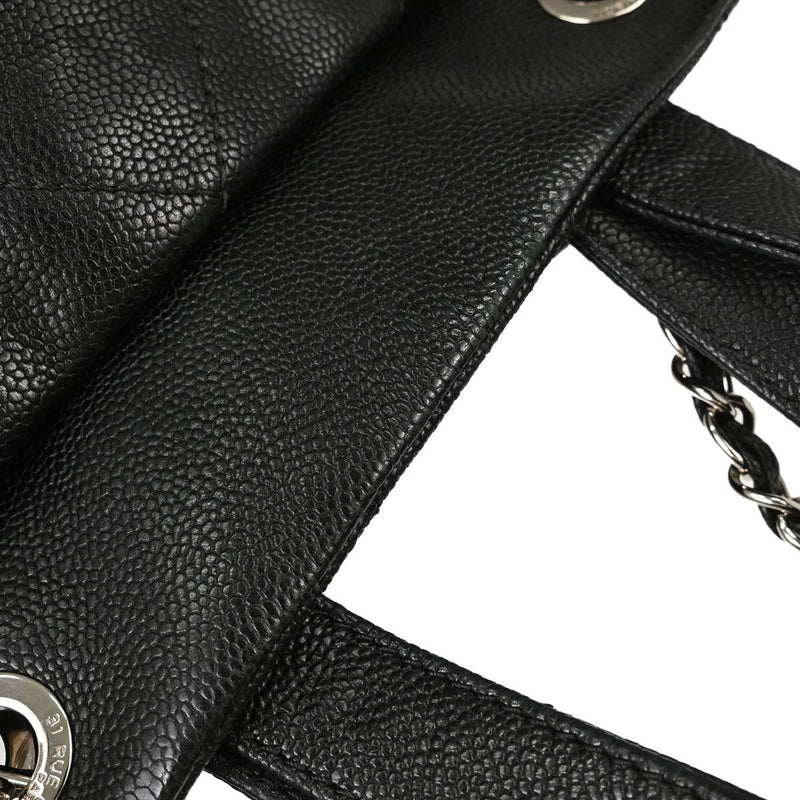 Chanel Timeless Cc Charm Quilted Caviar Black Leather Bag
