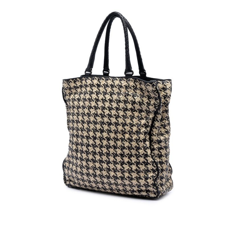 Nappa Intrecciato Houndstooth Vertical Tote - Image 2