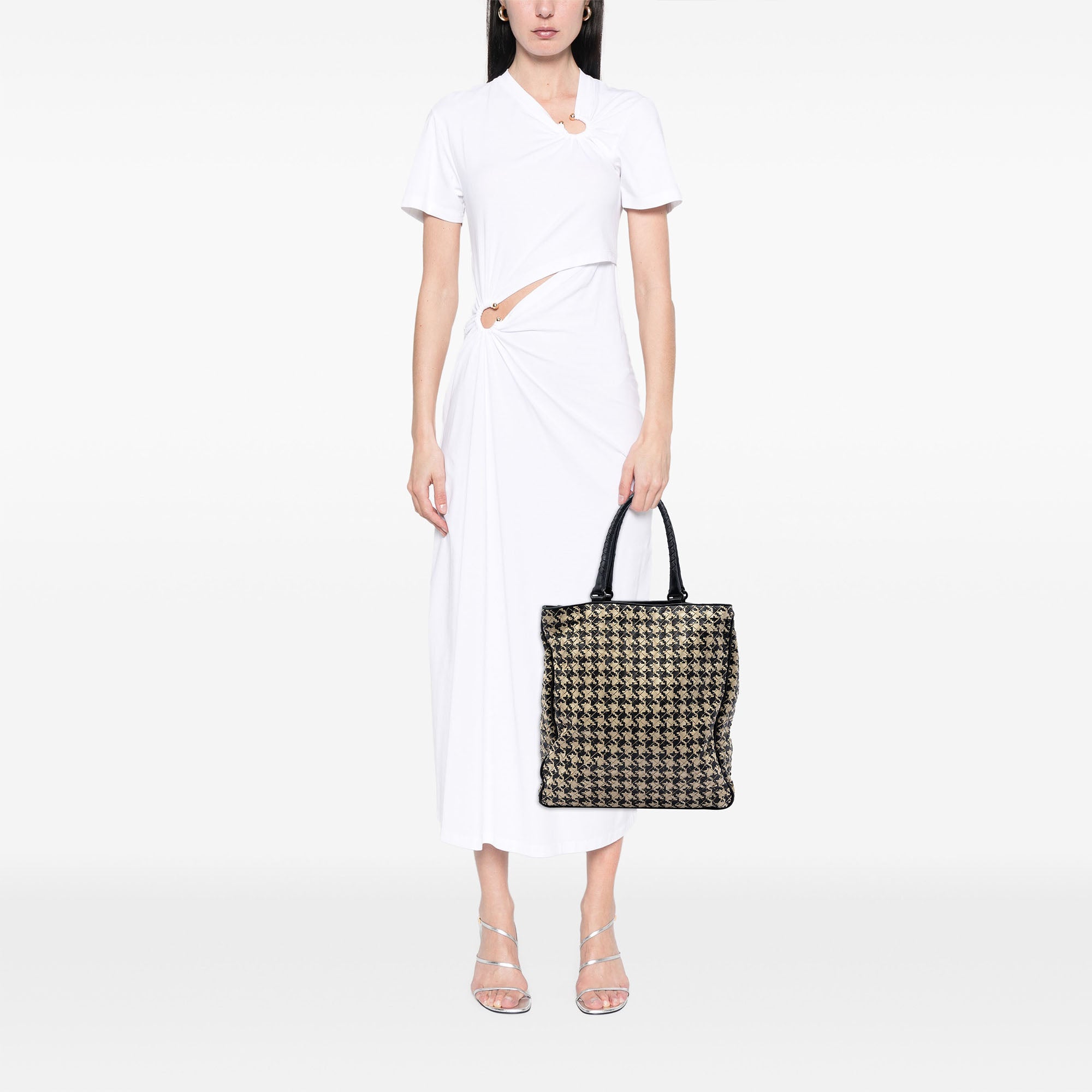Nappa Intrecciato Houndstooth Vertical Tote - Image 5