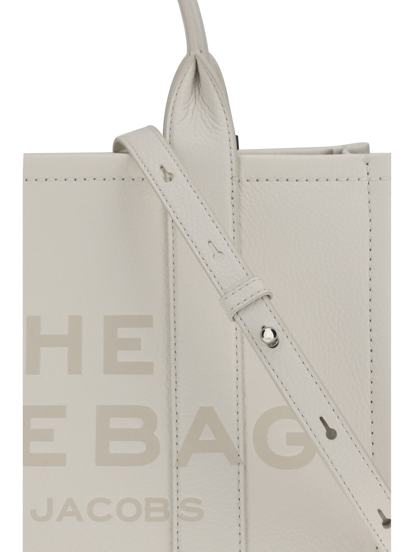 Marc Jacobs Grained Calf Leather Tote Bag — White