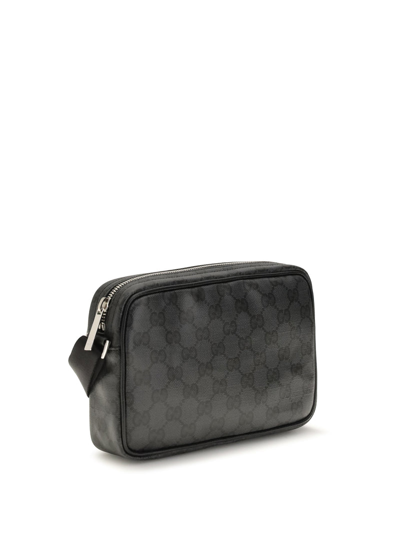 Gucci Essence Shoulder Bag — Black Cotton; Linen; Polyurethane