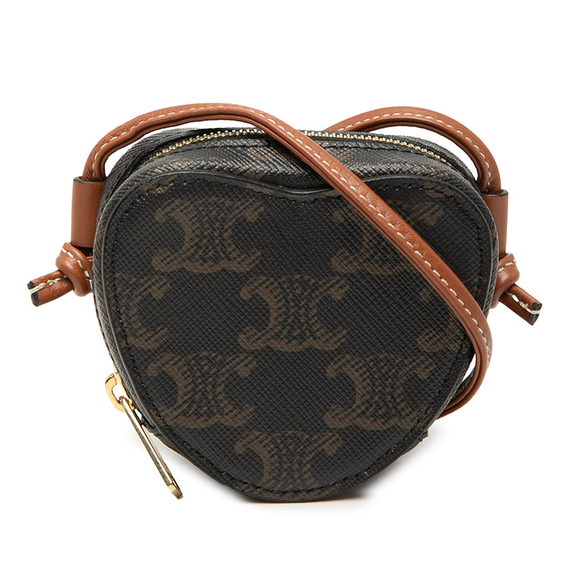Micro Triomphe Coated Canvas Heart Crossbody