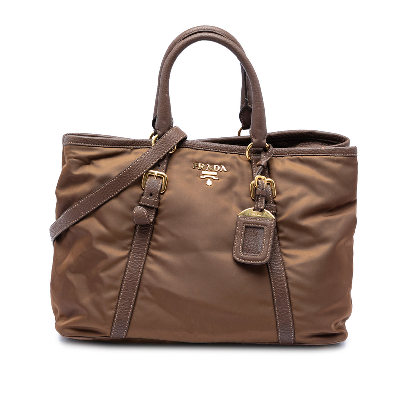 Vitello Daino Trimmed Tessuto Satchel