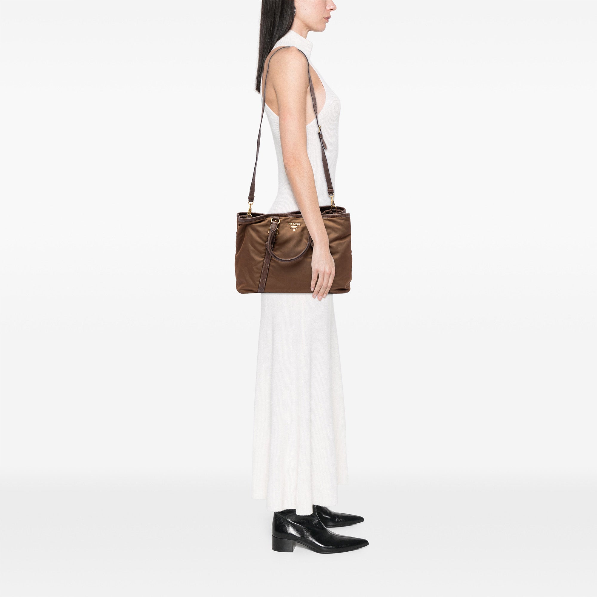 Vitello Daino Trimmed Tessuto Satchel - Image 7