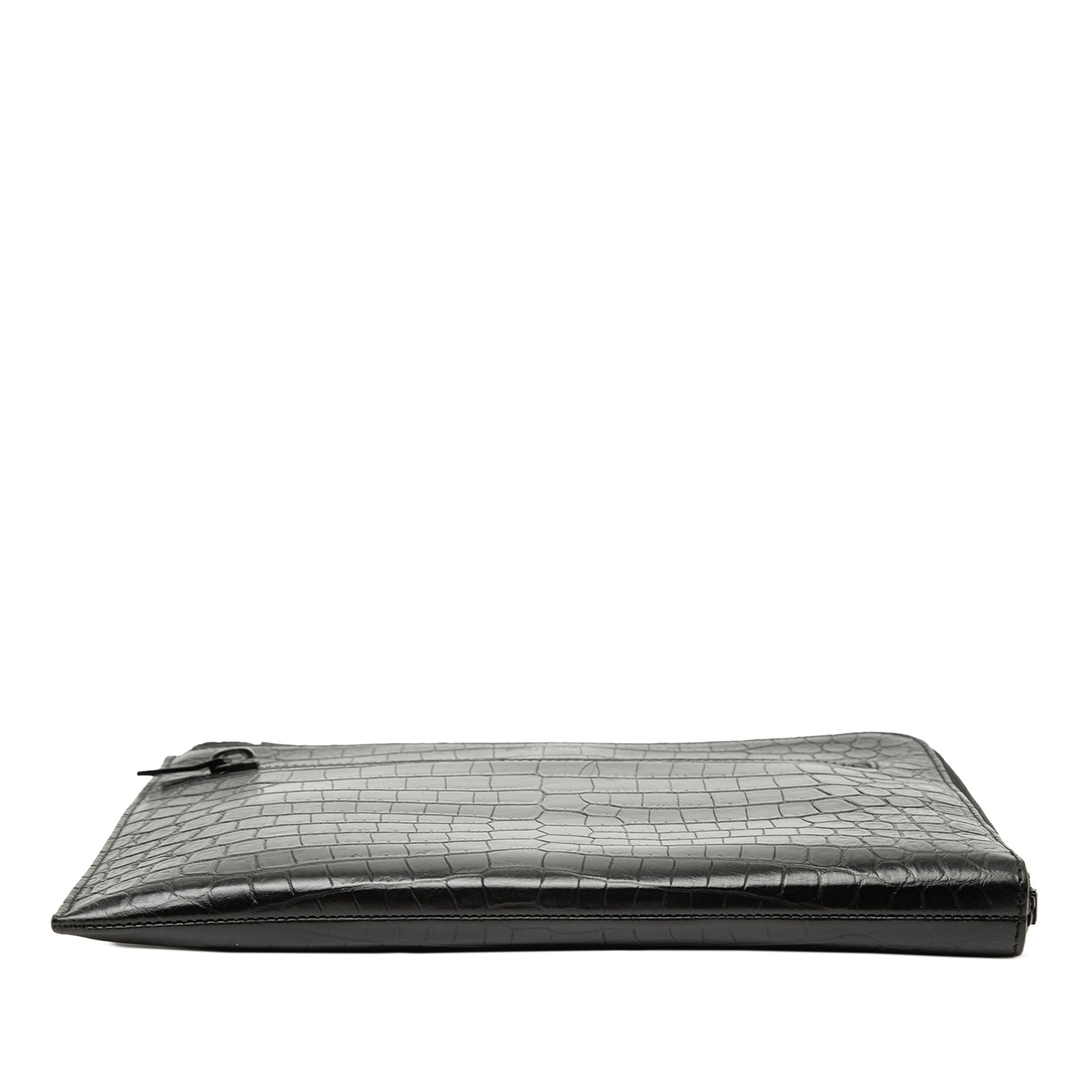 Croc Embossed Leather Clutch - Image 3