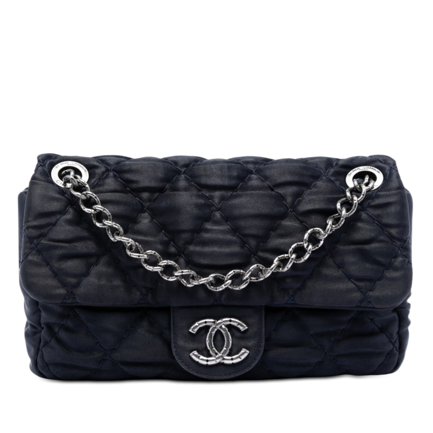 Medium CC Quilted Satin Single Flap - Image 1