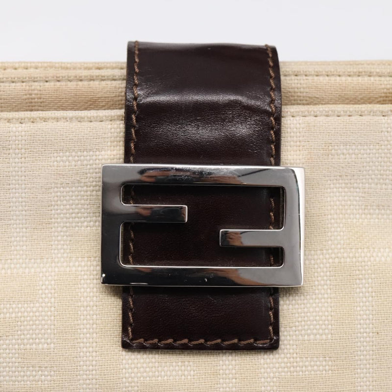Fendi Baguette Pochette Zucca Canvas Neutral Bag