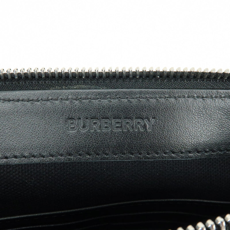 Burberry Logo Zip Printed Leather Black Bag