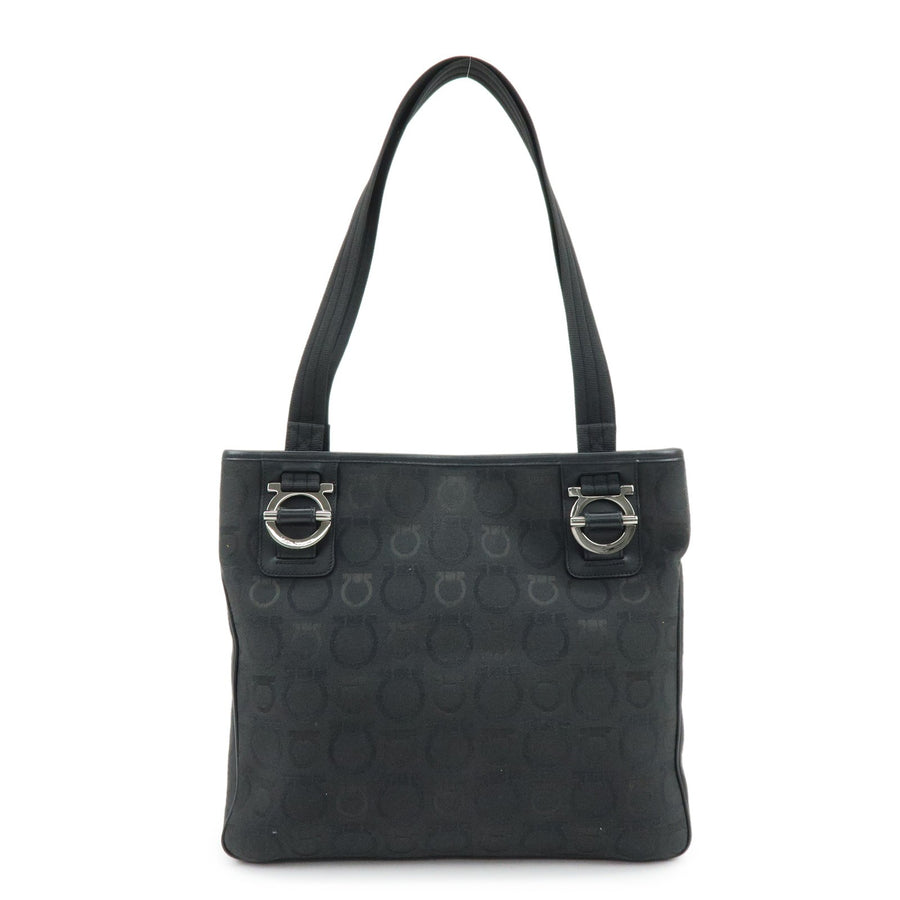 Salvatore Ferragamo Gancini Tote Canvas Black