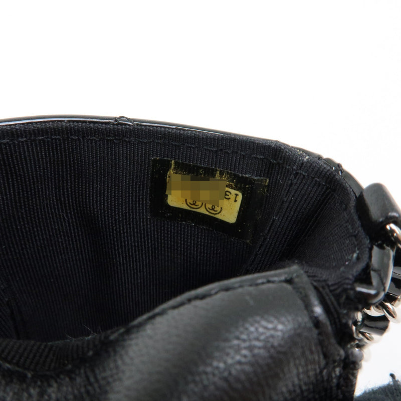 Chanel Cc Chain Phone Holder Quilted Patent Black Patent_leather Bag