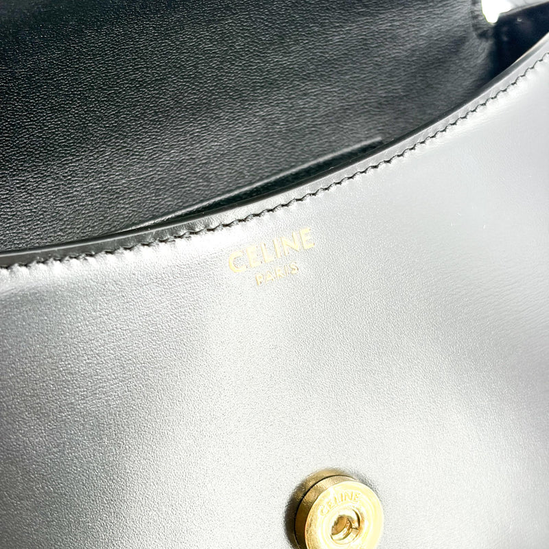 Celine Lola Triomphe Top Handle Leather Black Bag