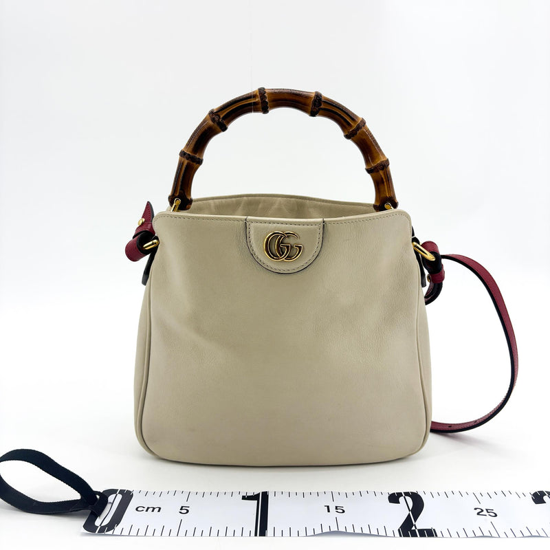 Gucci Diana Bamboo Leather Beige Bag