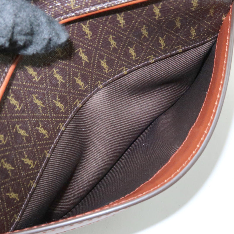 Saint Laurent Le Monogramme Camera Monogram All Over Coated Canvas And Leather Brown Bag