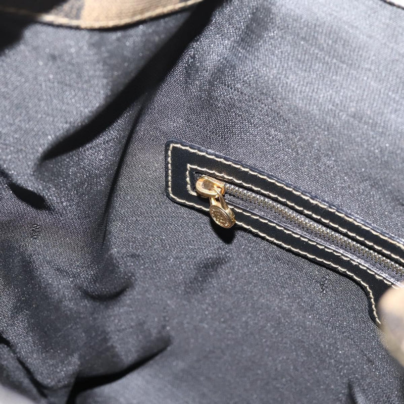 Fendi Vintage Pequin Logo Coated Canvas Brown Bag