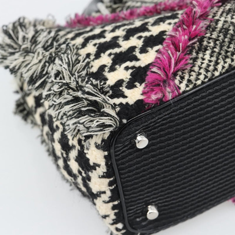 Christian Dior Diorissimo Patchwork Tweed Black Canvas Bag