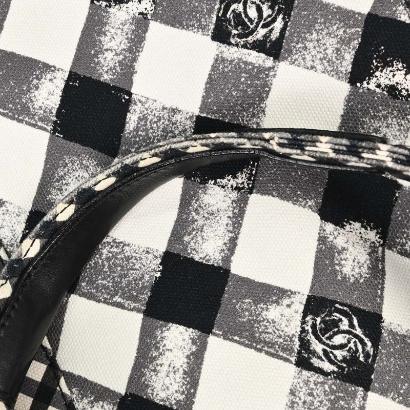 Chanel Weekender Gingham Print Canvas Black Bag