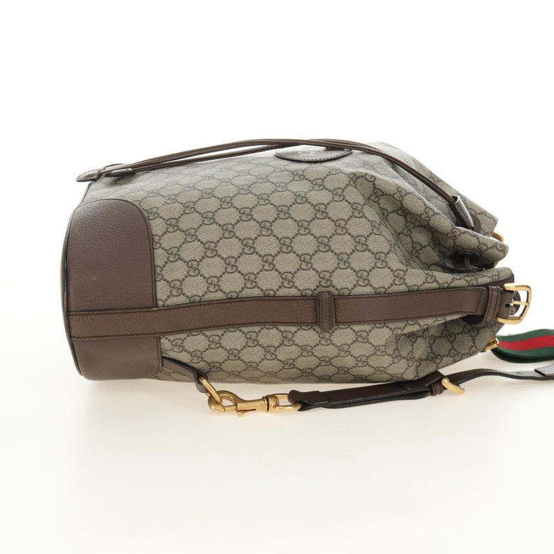 Gucci Neo Vintage Drawstring Bucket Gg Coated Canvas Beige Bag