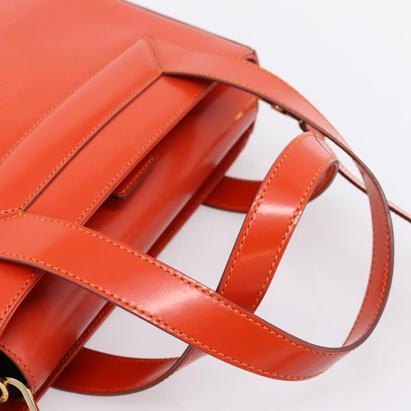 Celine Top Handle Leather Orange Bag