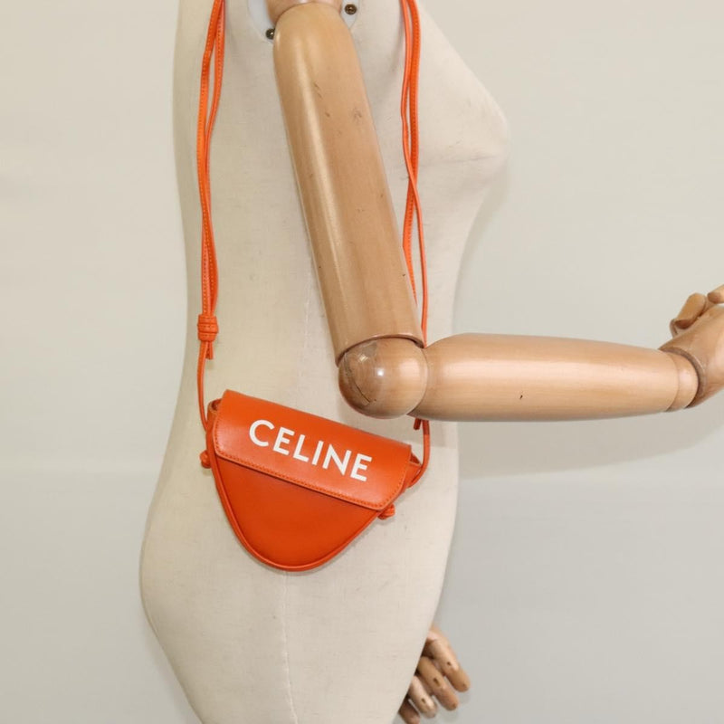 Celine Triangle Leather Orange Bag