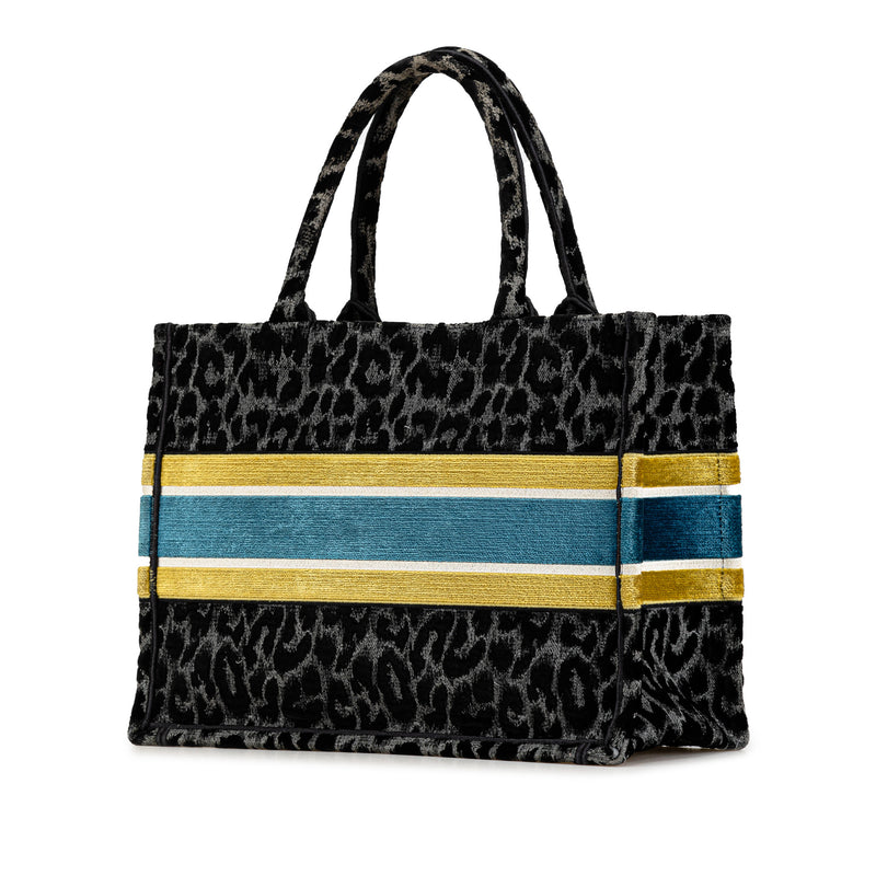 Mizza Medium Embroidered Canvas Leopard Book Tote - Image 2