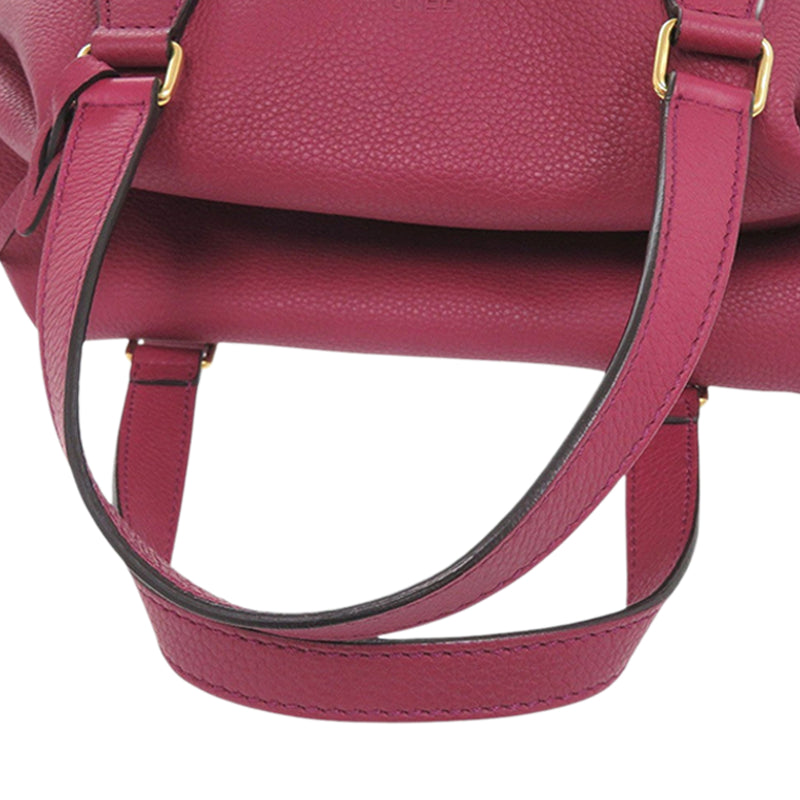 Small Leather Double Handle Tote - Image 12
