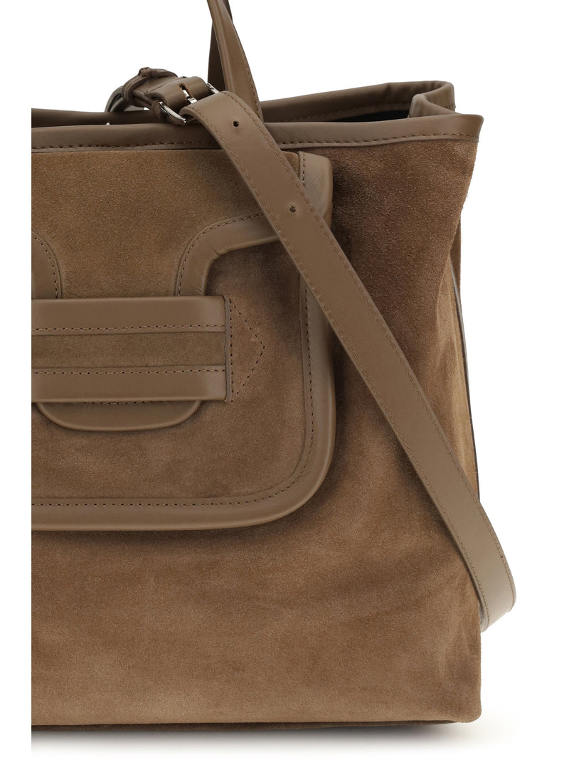 Pierre Hardy Alpha Day Tote Shoulder Bag — Brown Suede