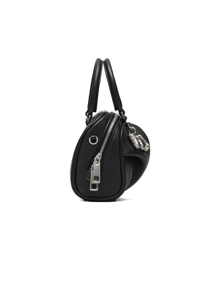 Marc Jacobs Micro Bauletto Crossbody Bag — Black Calf Leather