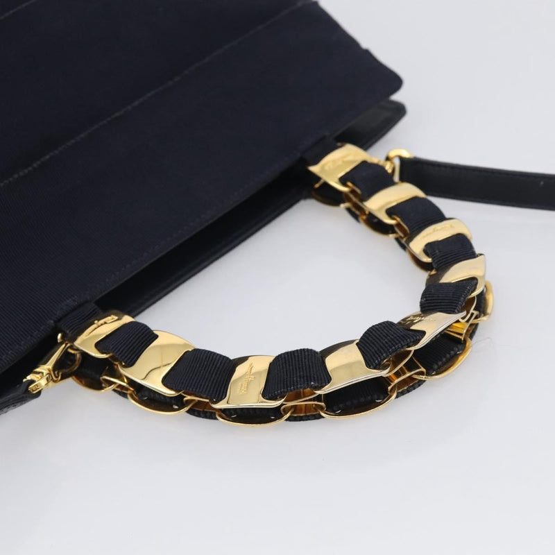 Salvatore Ferragamo Vala Canvas Navy Bag