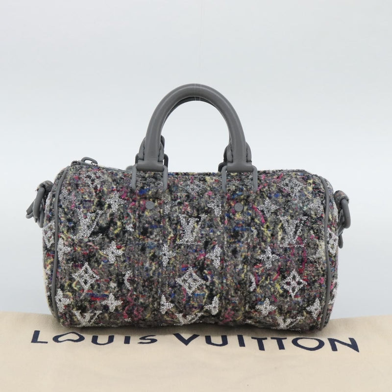Louis Vuitton Keepall Bandouliere Lv Felt Gray Canvas Bag
