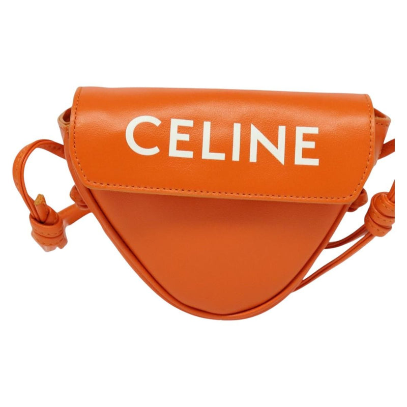 Celine Triangle Leather Orange Bag