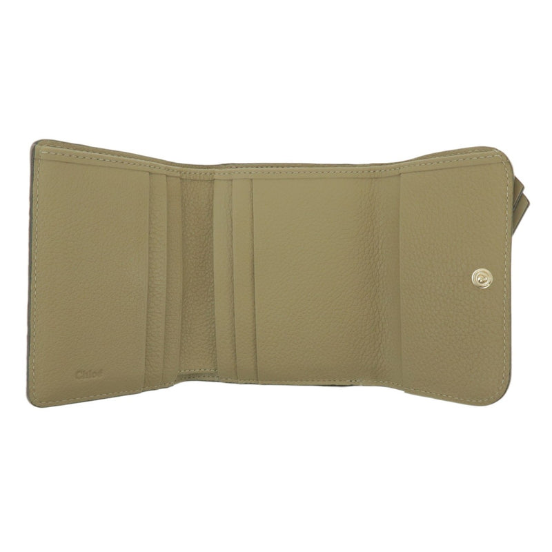 Chloe Alphabet Trifold Leather Khaki Accessory