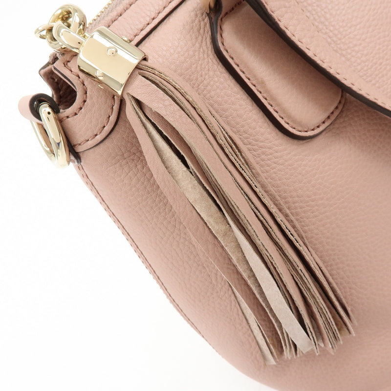Gucci Soho Convertible Soft Top Handle Leather Pink Bag
