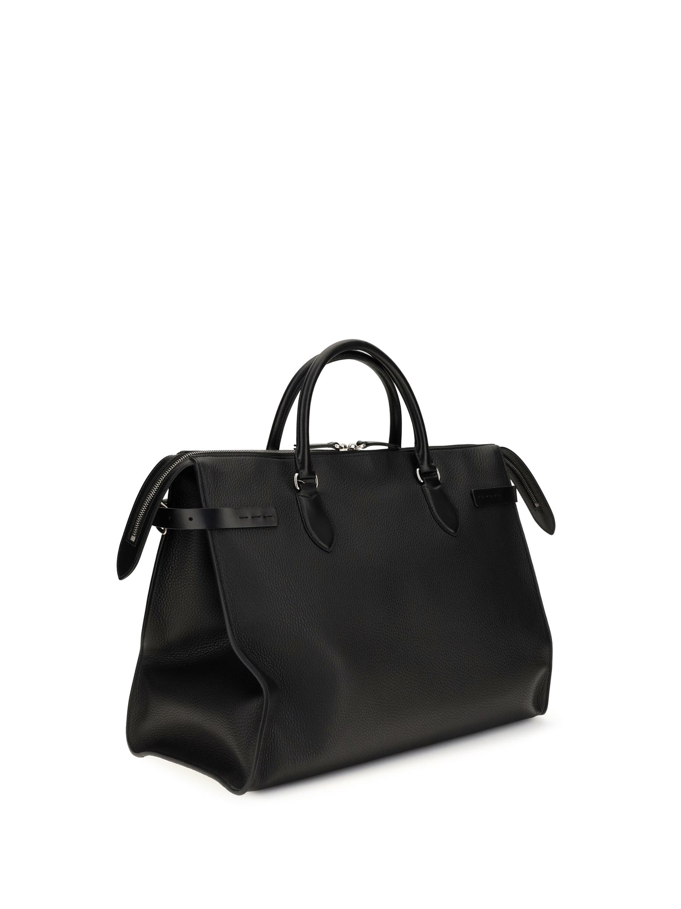 Valentino Garavani Antibes Top Handle Bag — Black Calf Leather