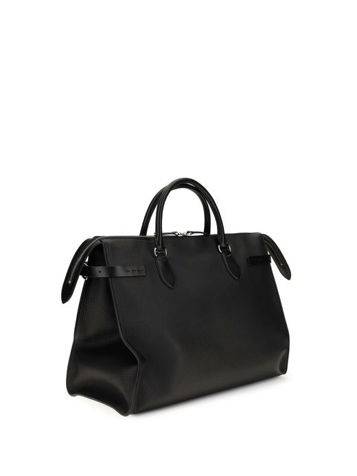 Valentino Garavani Antibes Top Handle Bag — Black Calf Leather