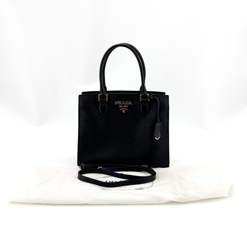 Prada Saffiano Tote Leather Black