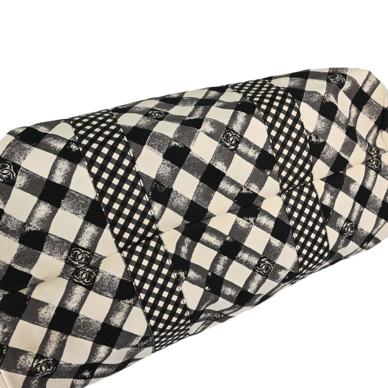 Chanel Weekender Gingham Print Canvas Black Bag