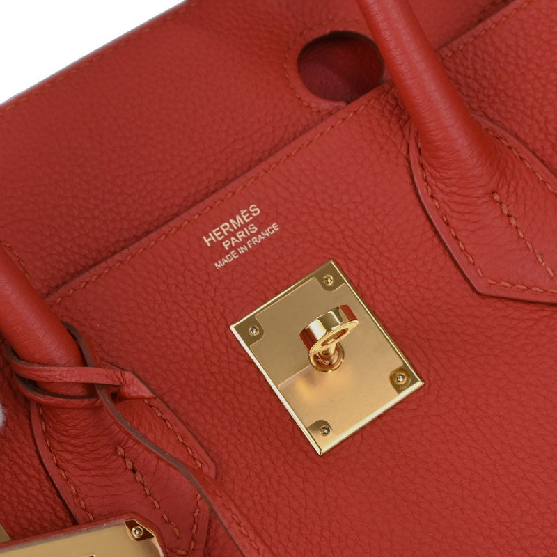 Hermes Birkin Red Togo With Gold Hardware Leather Bag