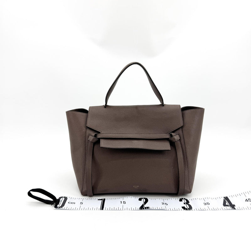 Celine Belt Textured Leather Brown Calfskin Bag