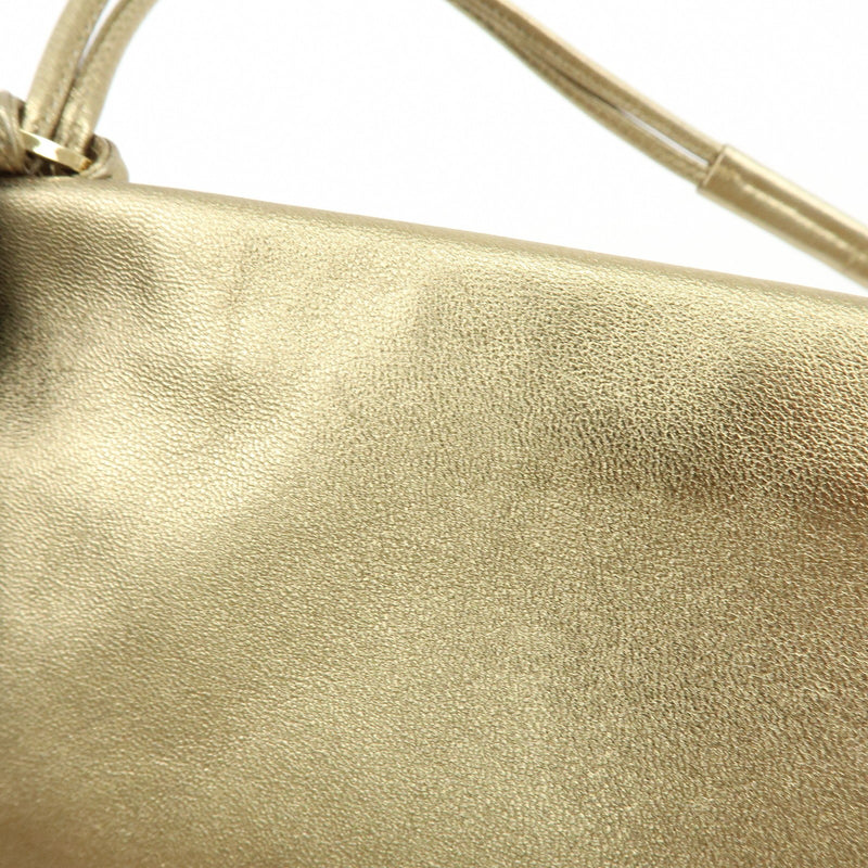Salvatore Ferragamo Gancini Leather Gold Bag