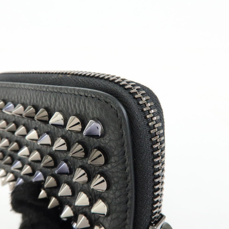 Christian Louboutin Panettone Coin Purse Spiked Leather Black Accessory