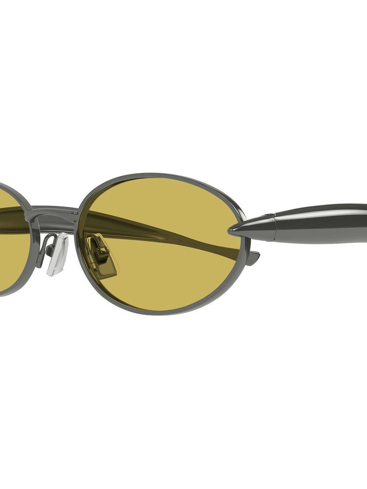 Bottega Veneta Bv1386s Metal Round-Frame Sunglasses — Gray