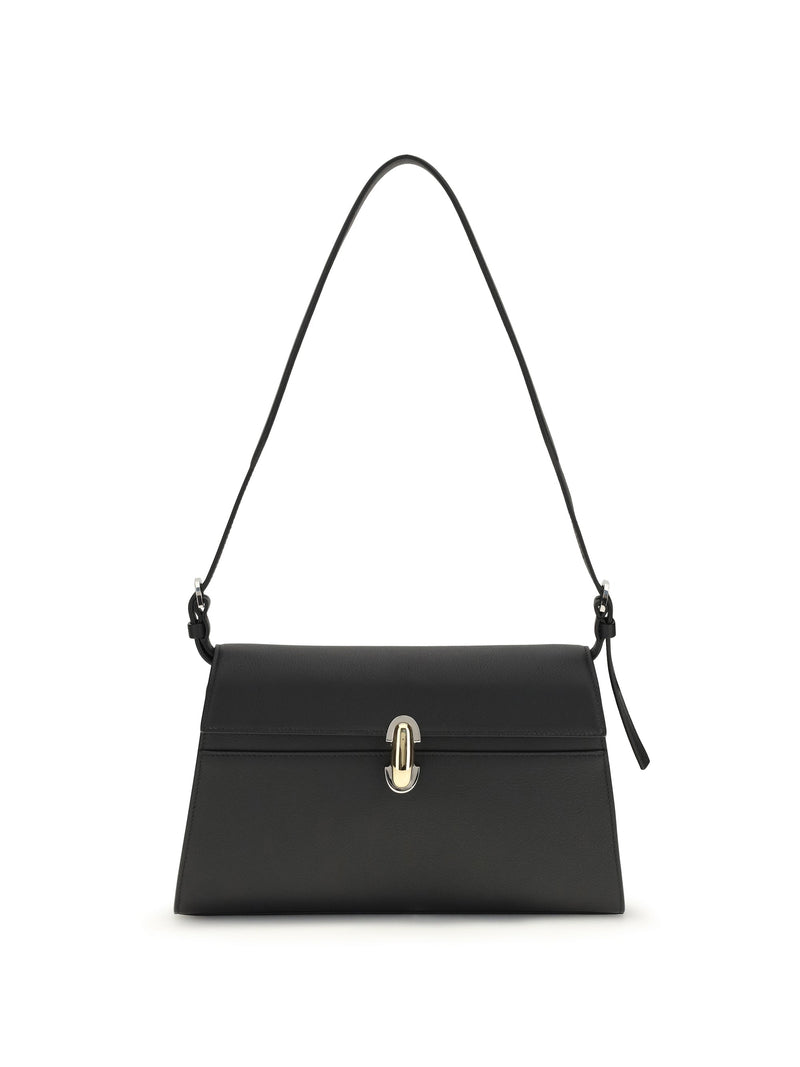 Savette Symmetry Shoulder Bag — Black Calf Leather