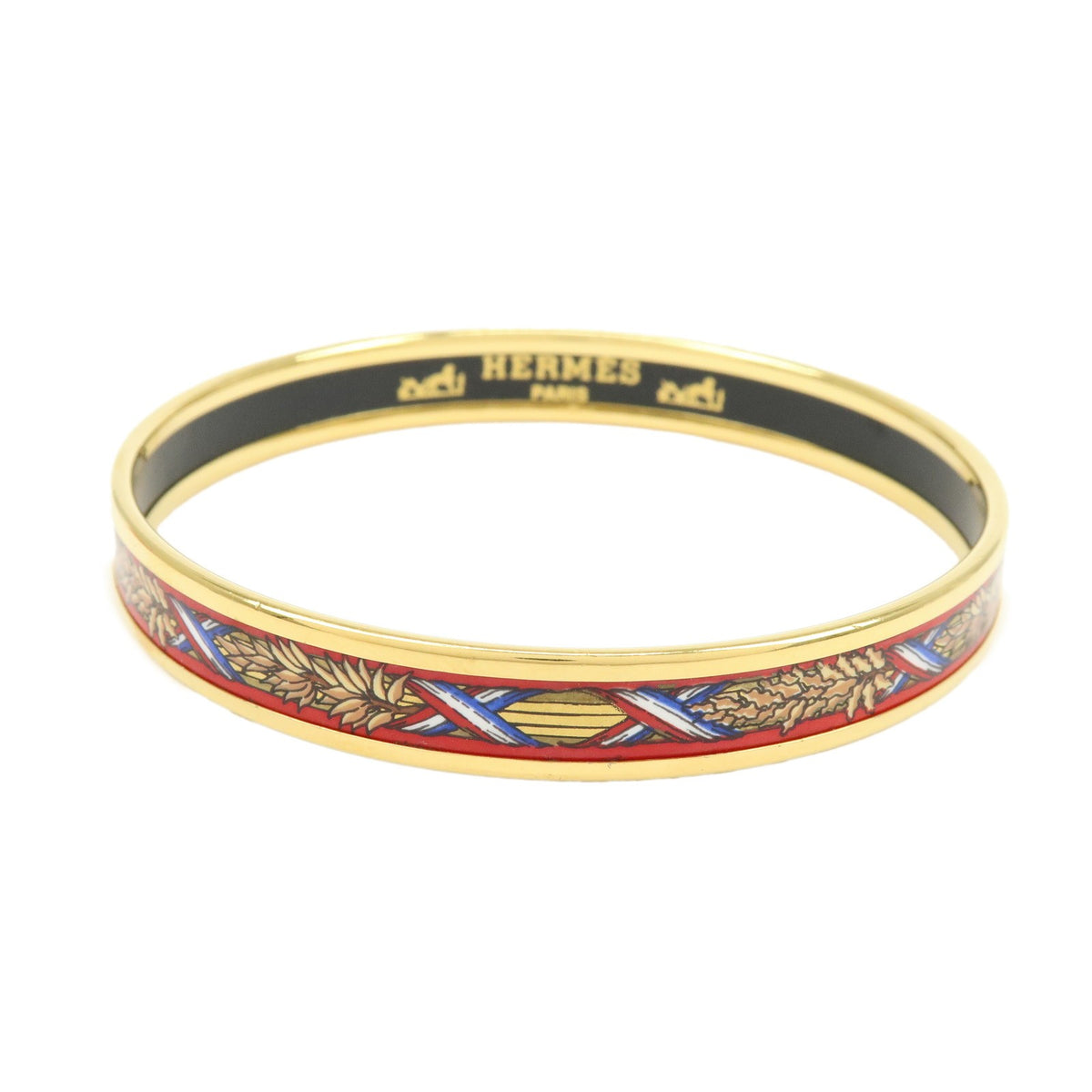 Hermes Bangle Printed Enamel Gold Gold_plated Bijoux