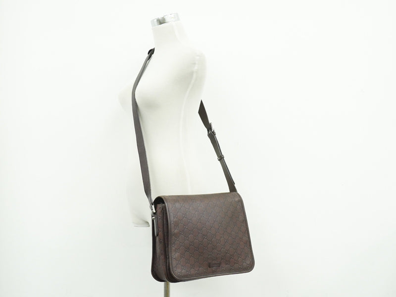 Gucci Flap Messenger Bag (outlet) Guccissima Leather Brown
