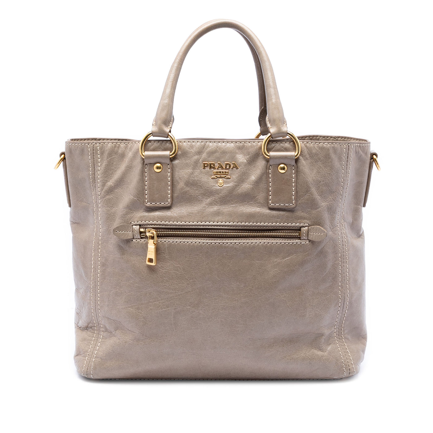 Vitello Shine Front Pocket Convertible Tote - Image 1